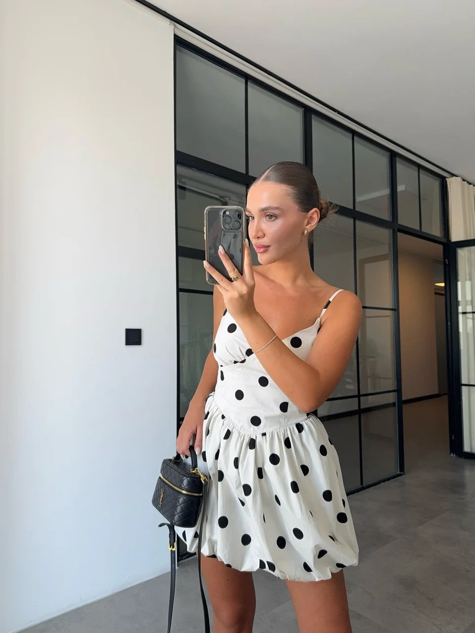Minikleid mit Ballonrock | weiss