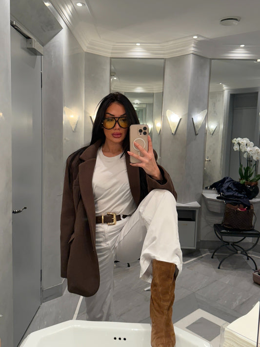 NOVEN Oversize Blazer | dunkelbraun