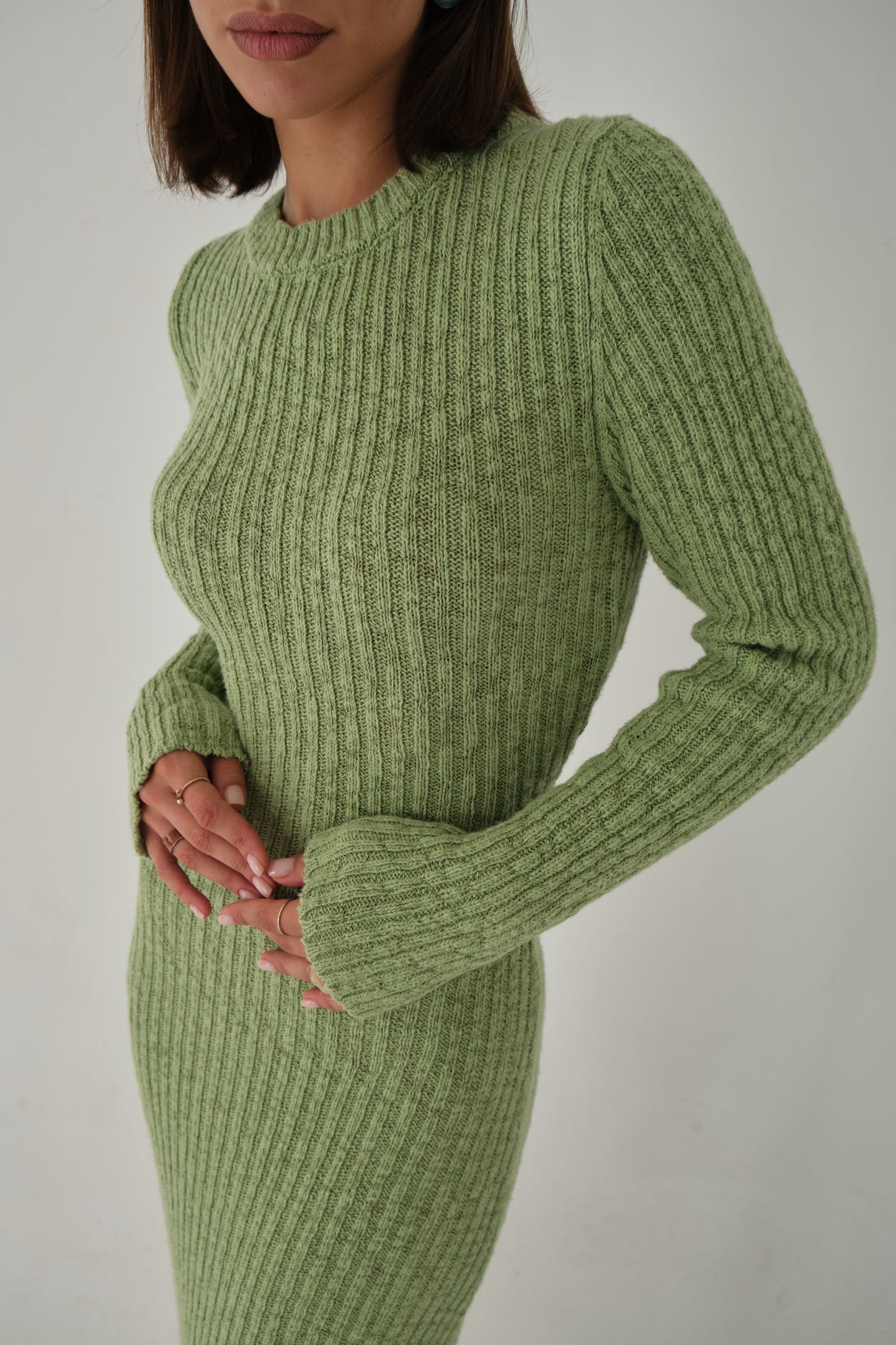 Strickkleid - grün