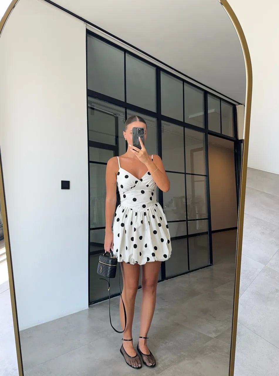 Minikleid mit Ballonrock | weiss