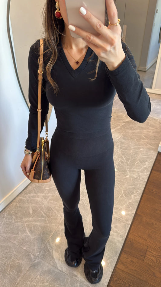 Set - Stoffhose & Shirt | schwarz