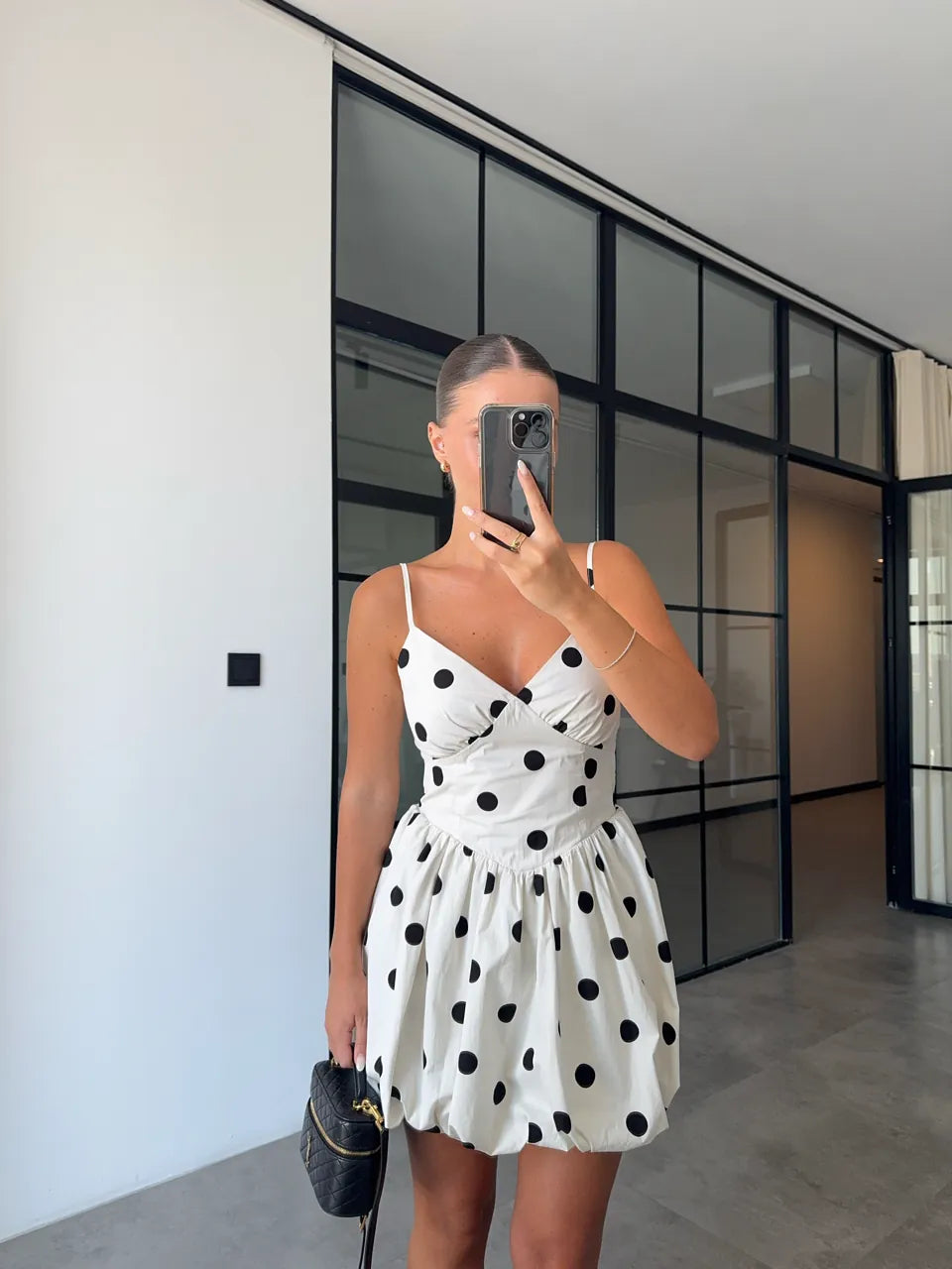 Minikleid mit Ballonrock | weiss