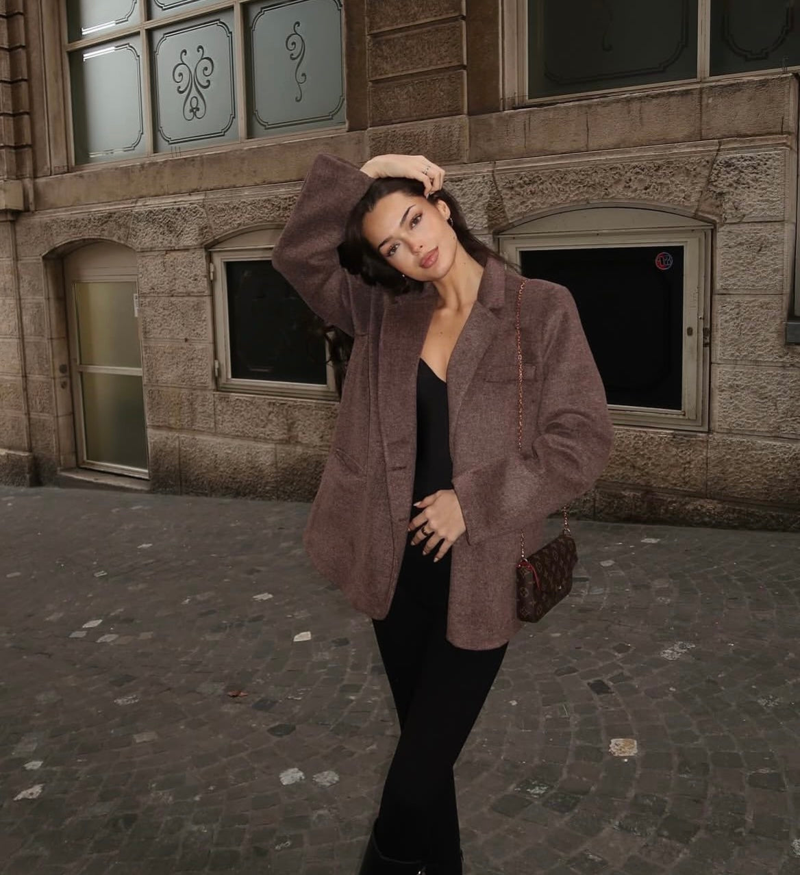 NOVEN Oversize Blazer | dunkelbraun