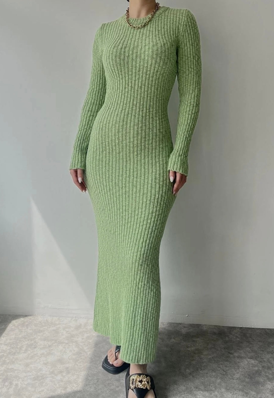 Strickkleid - grün