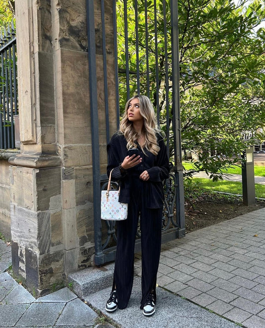 Set - lange Bluse & Hose | schwarz