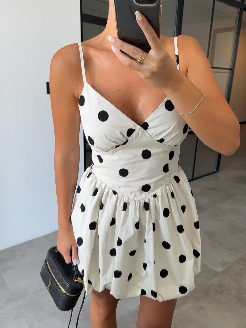 Minikleid mit Ballonrock | weiss