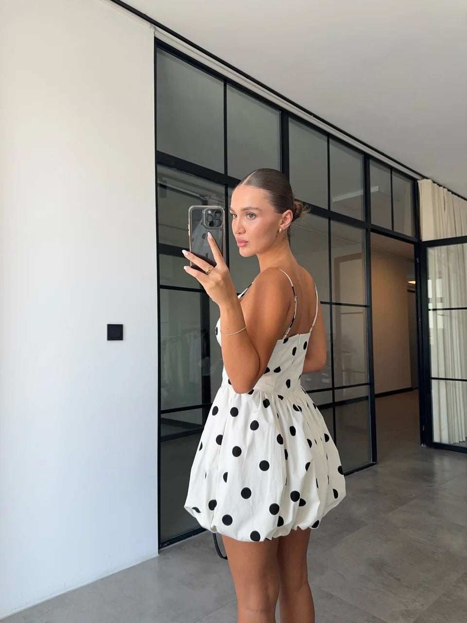 Minikleid mit Ballonrock | weiss