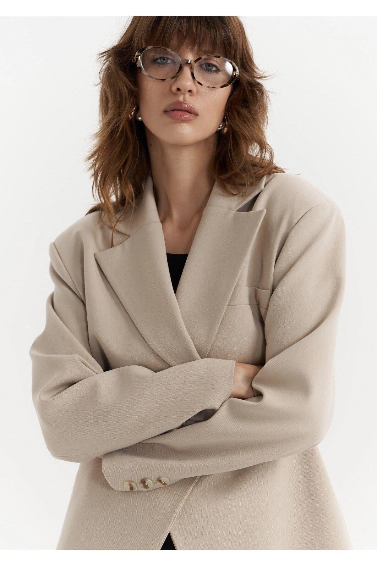 taillierter Aveline Blazer | hellbeige