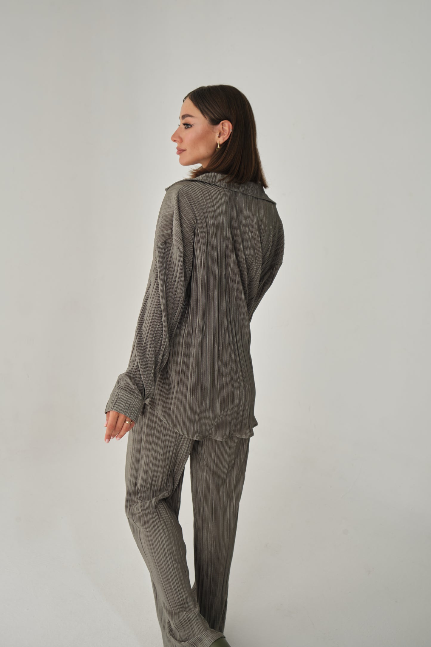 Set - lange Bluse & Hose | khaki