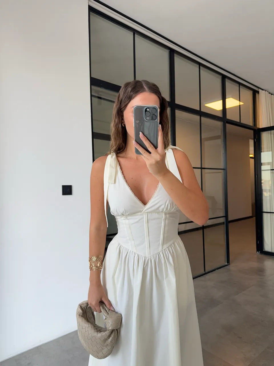 Maxikleid | cremeweiss
