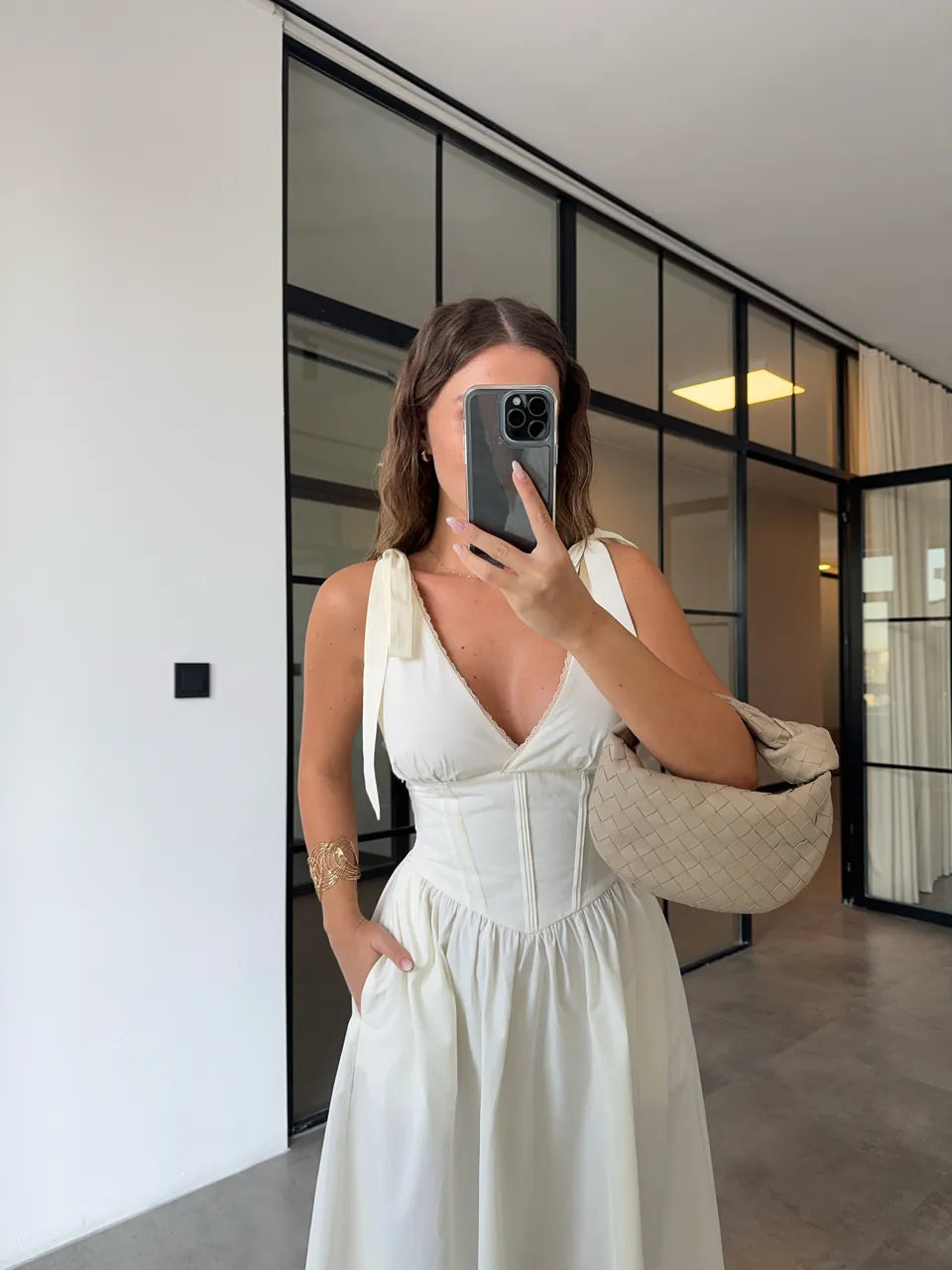 Maxikleid | cremeweiss