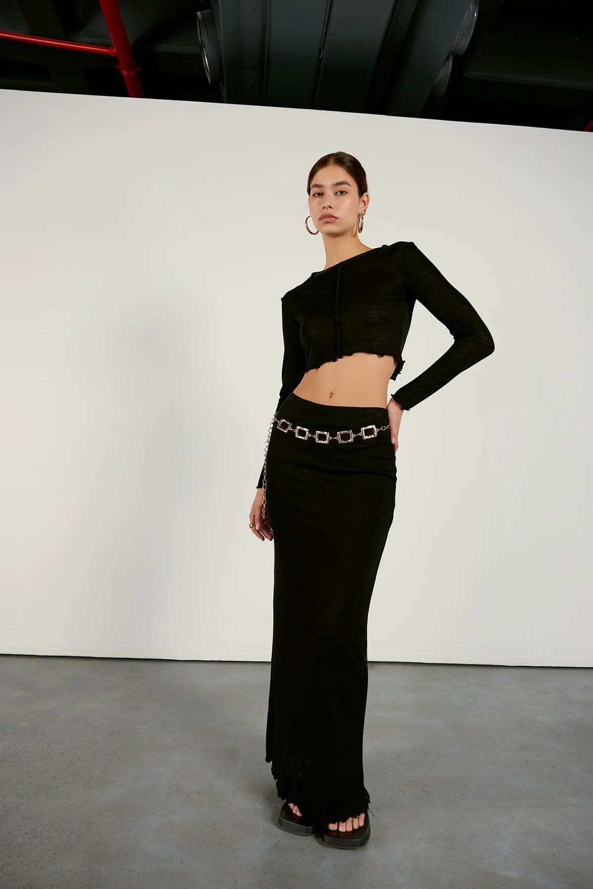 Quadratischer Kettengürtel | gold