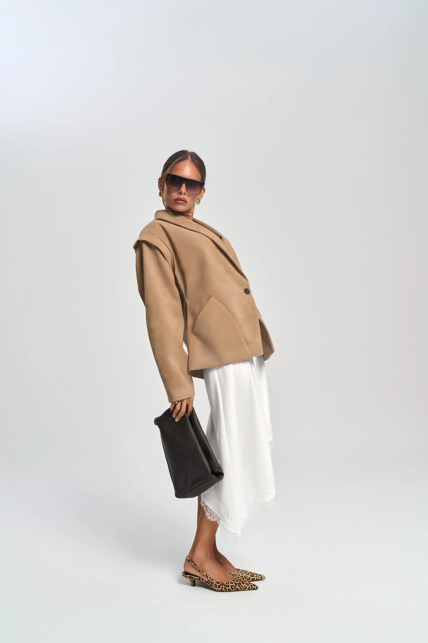 SORINE Blazer in Wildlederoptik | beige