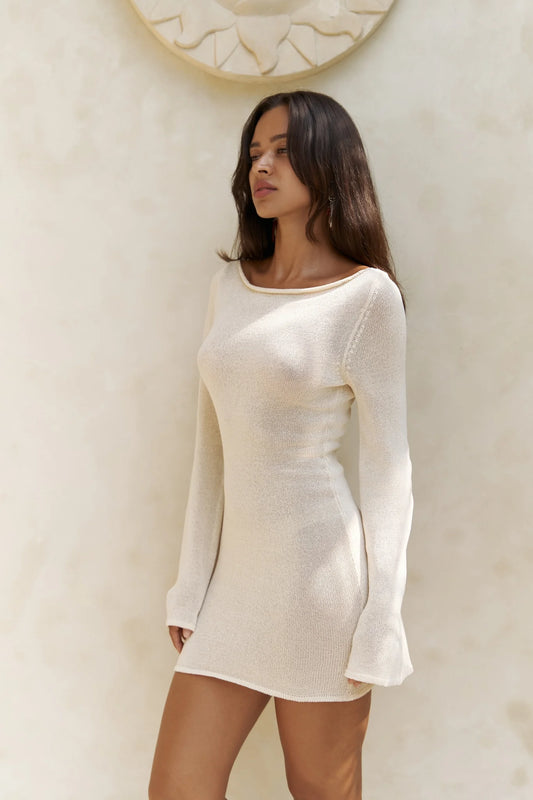 Strick-Minikleid | ecru