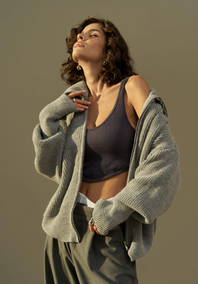 Strickjacke | grau