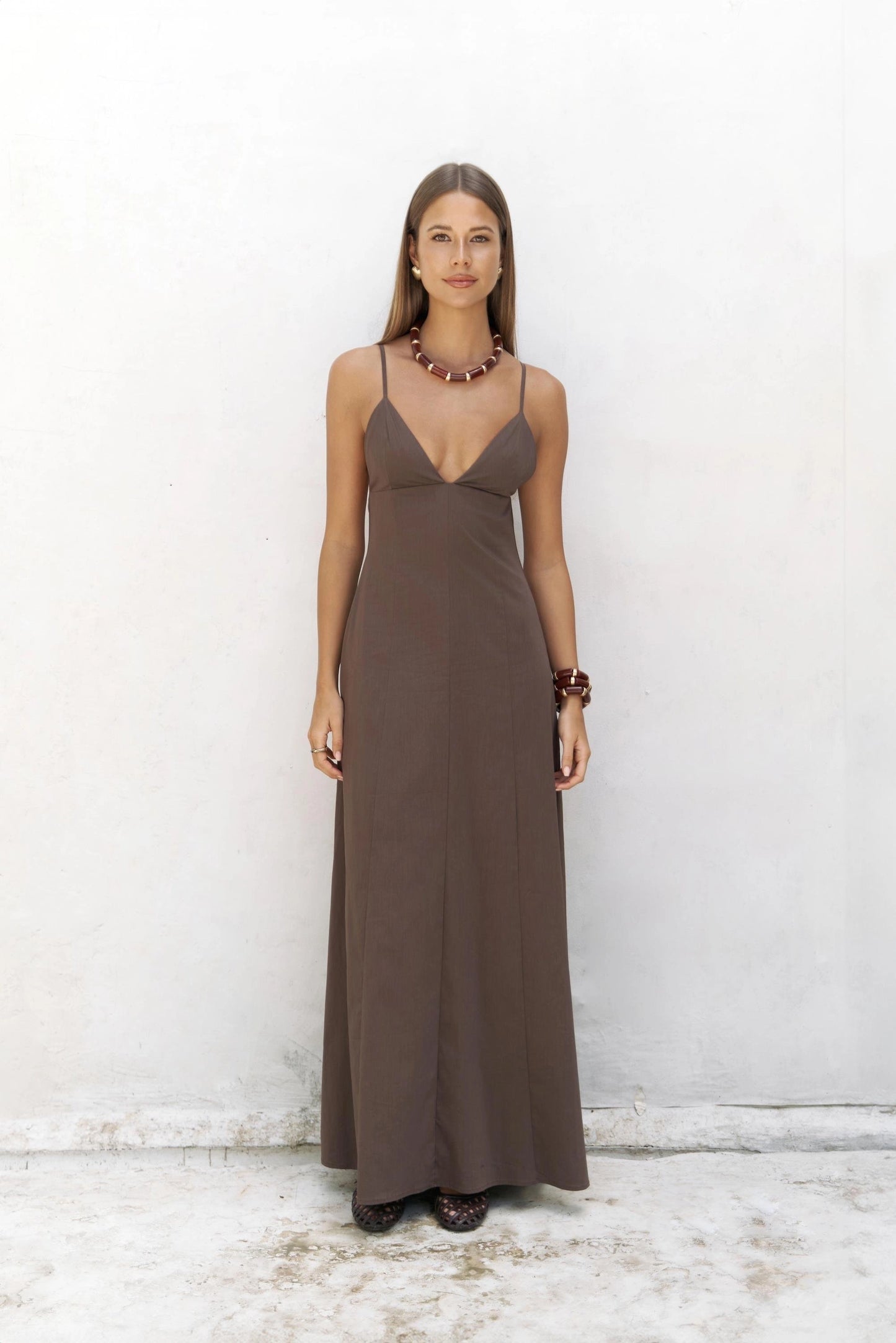 Maxikleid | braun