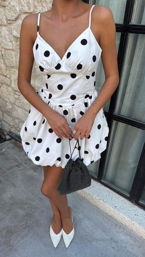 Minikleid mit Ballonrock | weiss