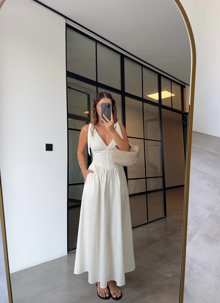 Maxikleid | cremeweiss