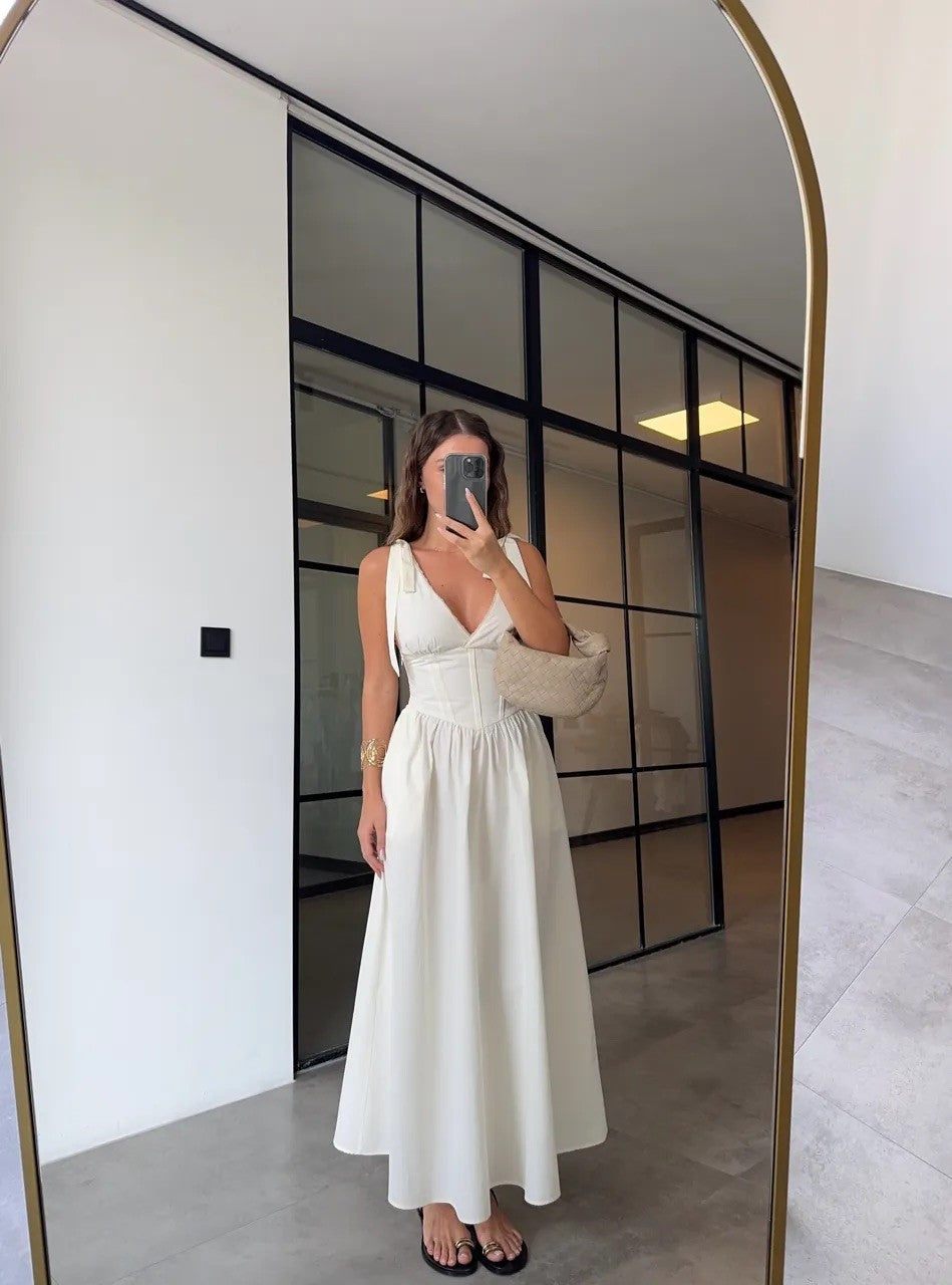 Maxikleid | cremeweiss