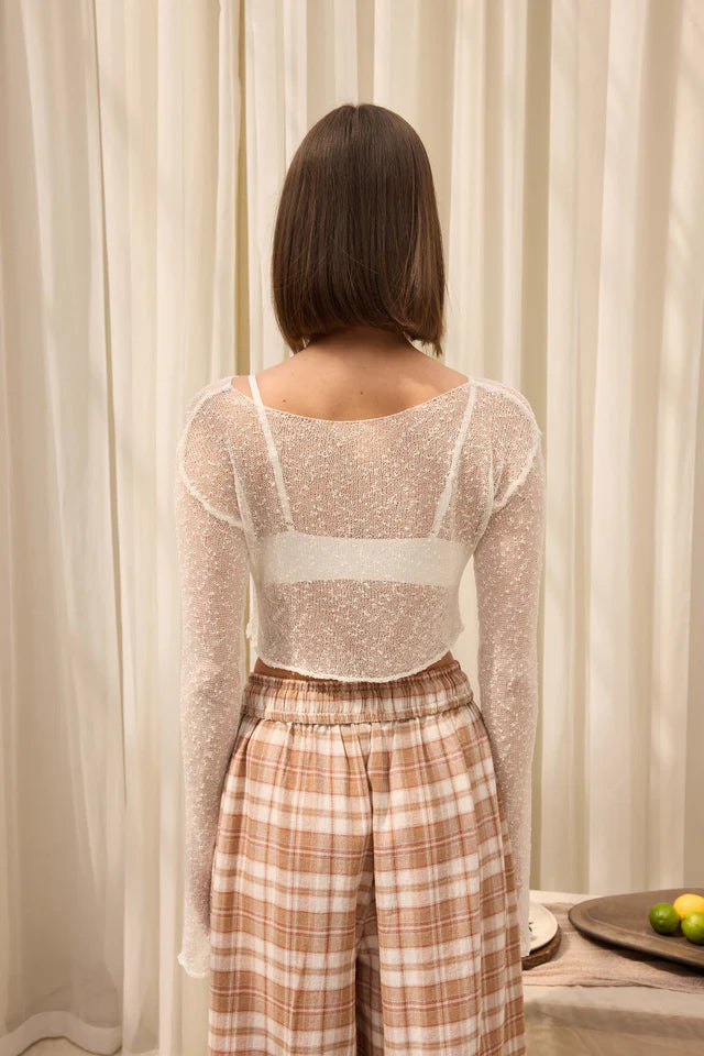 Feinstrick Crop-Top | weiss