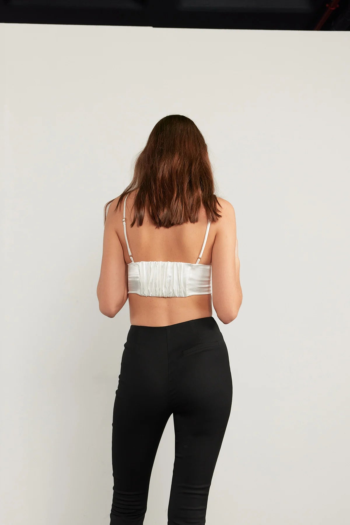 Satin Crop Top - ecru