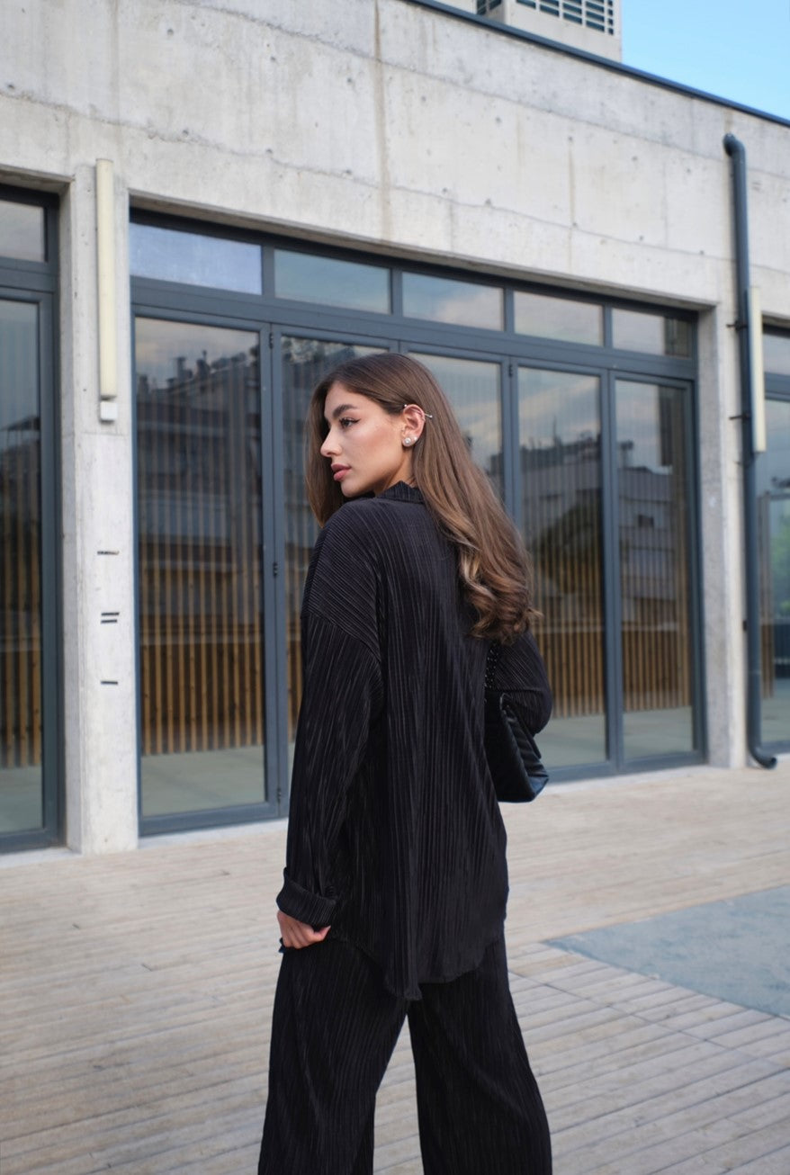 Set - lange Bluse & Hose | schwarz