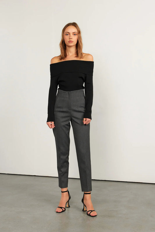 schulterfreies TOP - schwarz