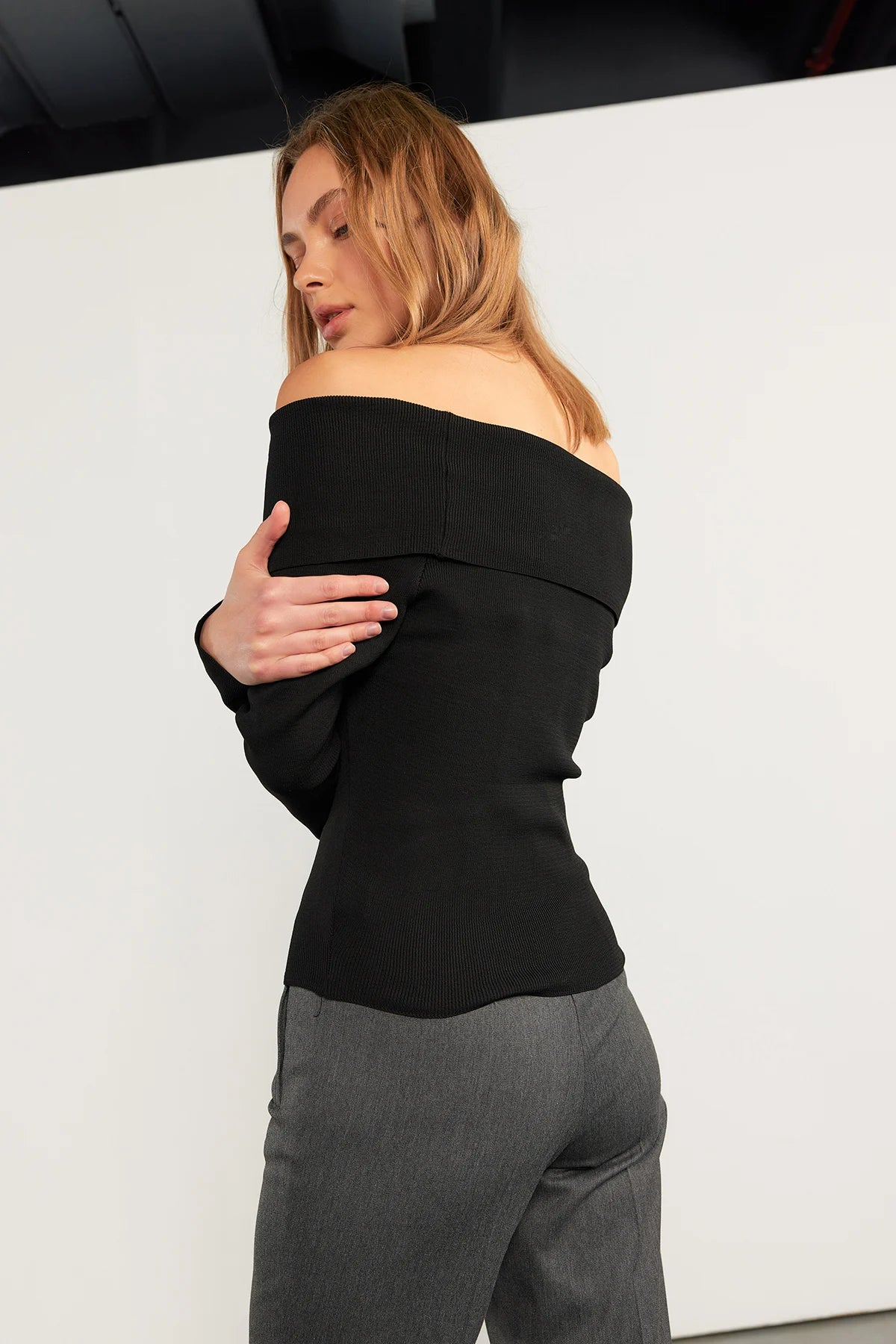 schulterfreies TOP - schwarz