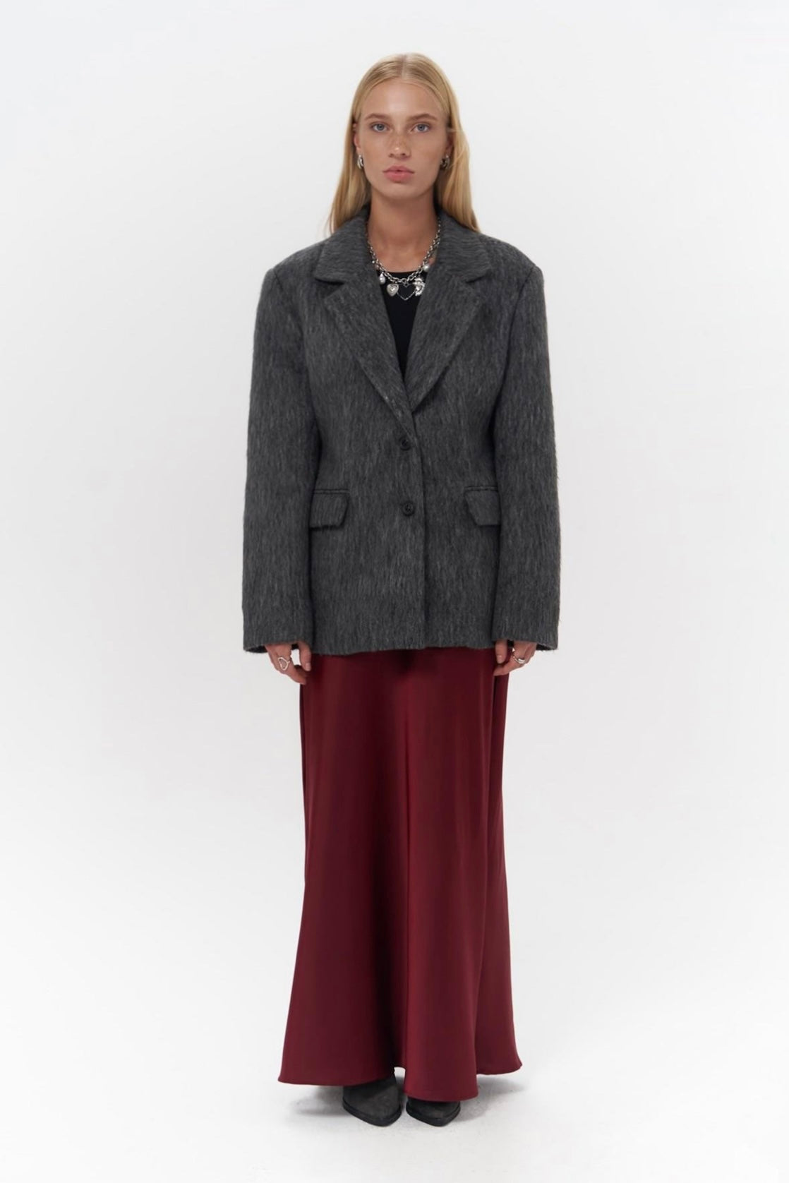 Taillierter Blazer - anthrazit