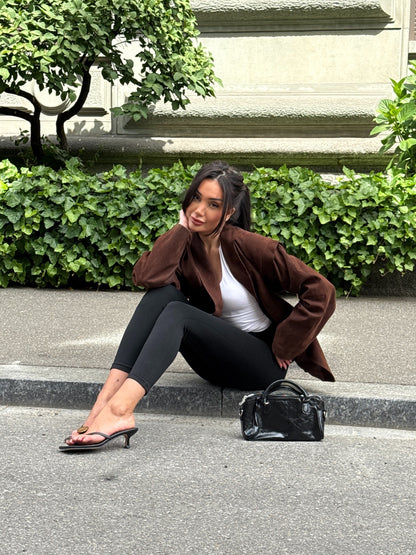 SORINE Blazer in Wildlederoptik | braun