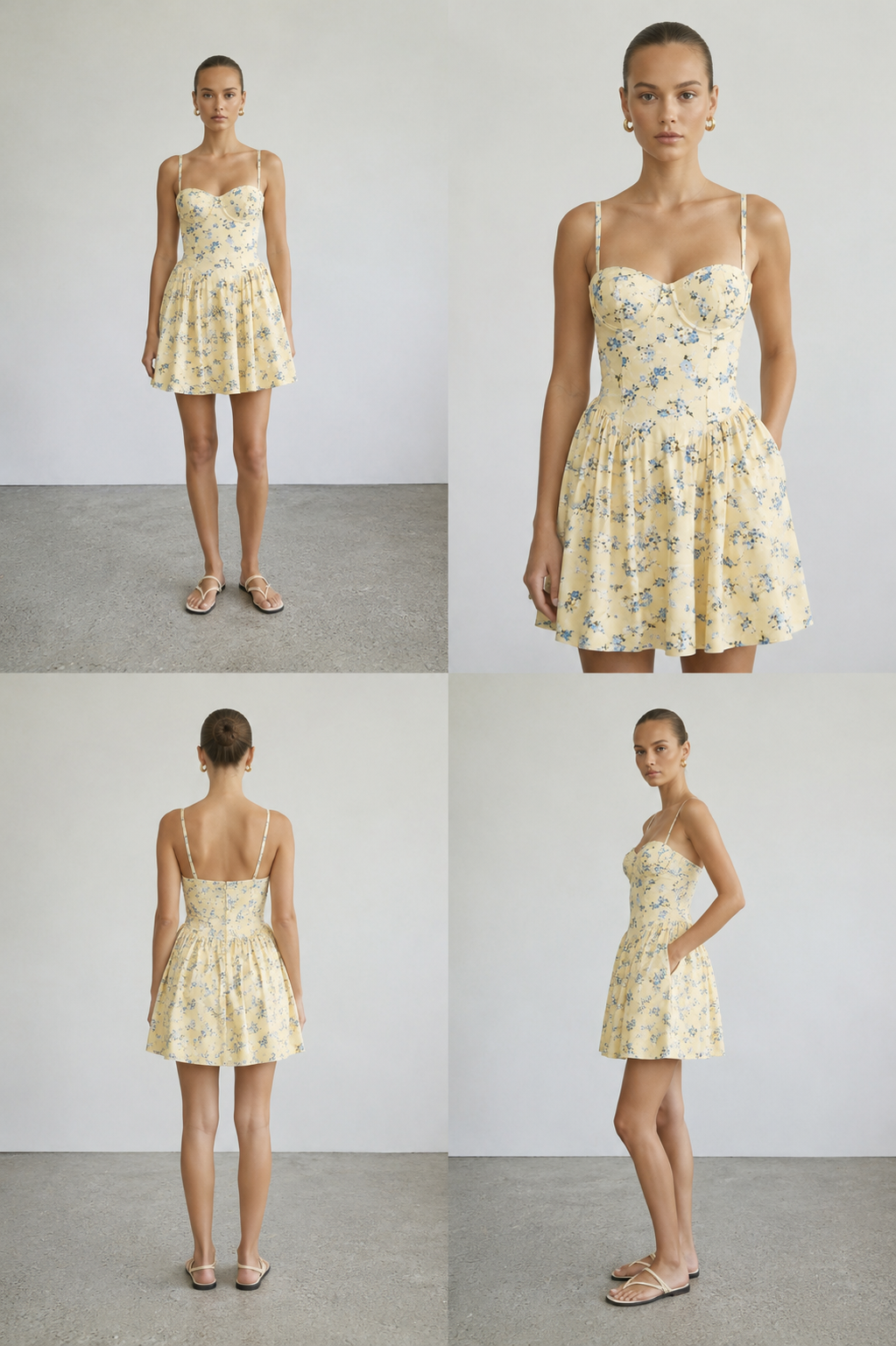 Geblümtes Korsett-Minikleid