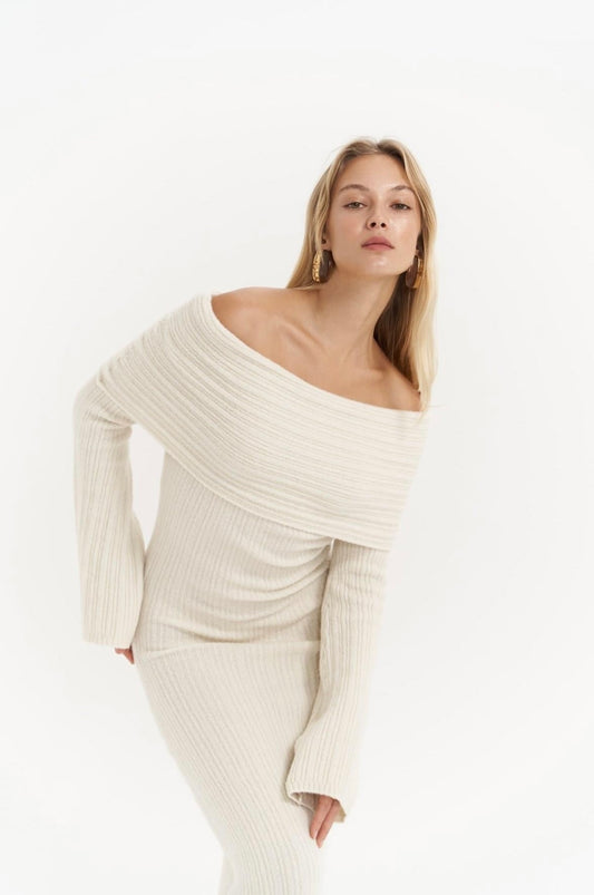 Strickkleid | ecru