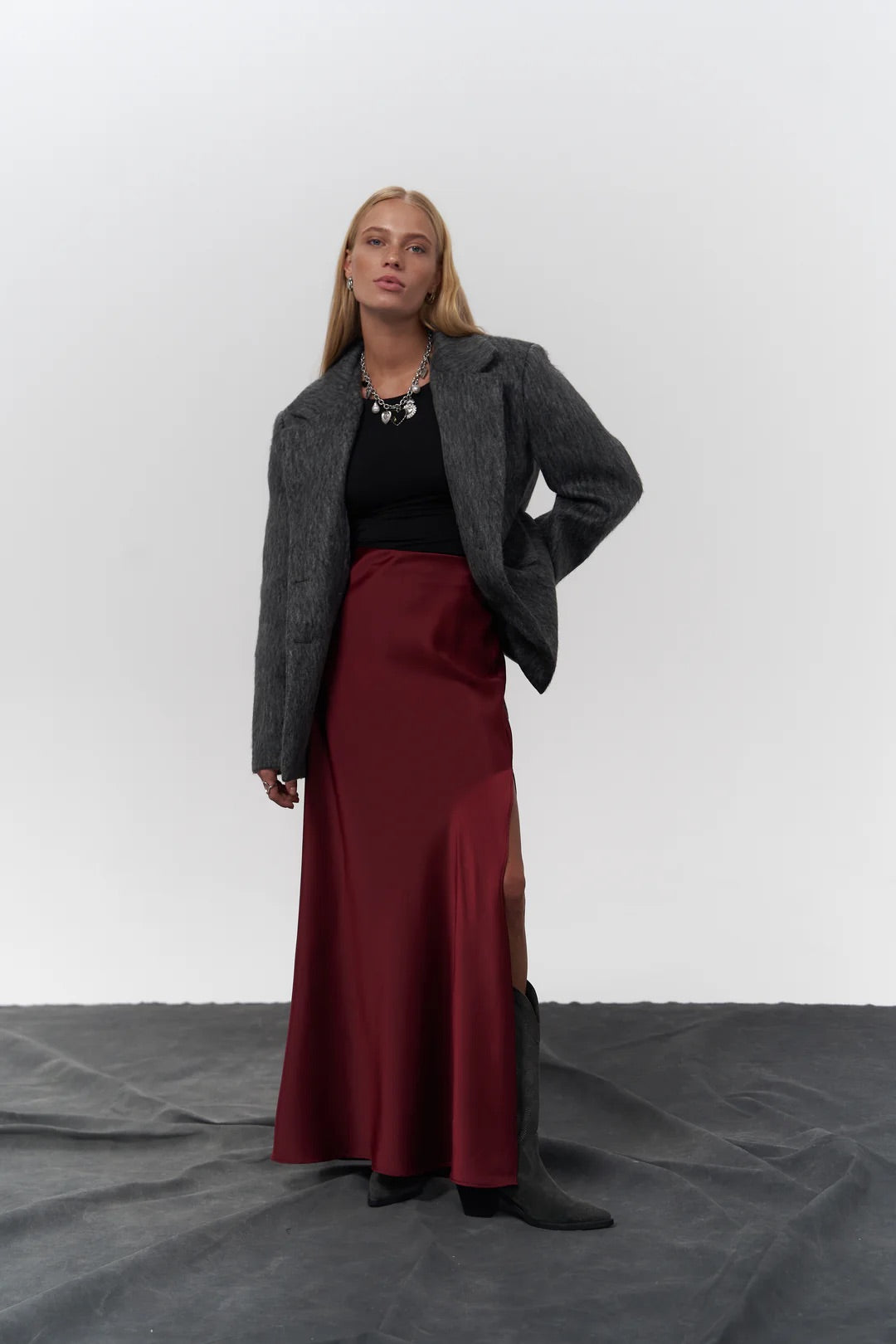 Taillierter Blazer - anthrazit