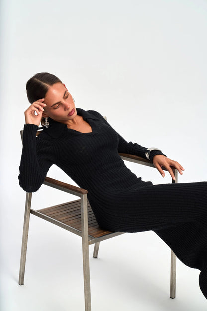 Strickkleid | schwarz