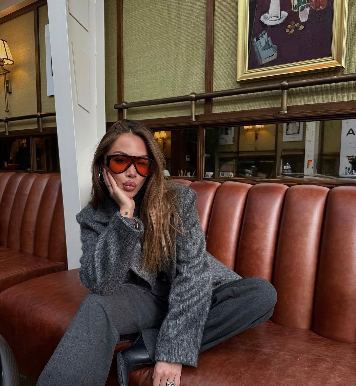 Taillierter Blazer - anthrazit