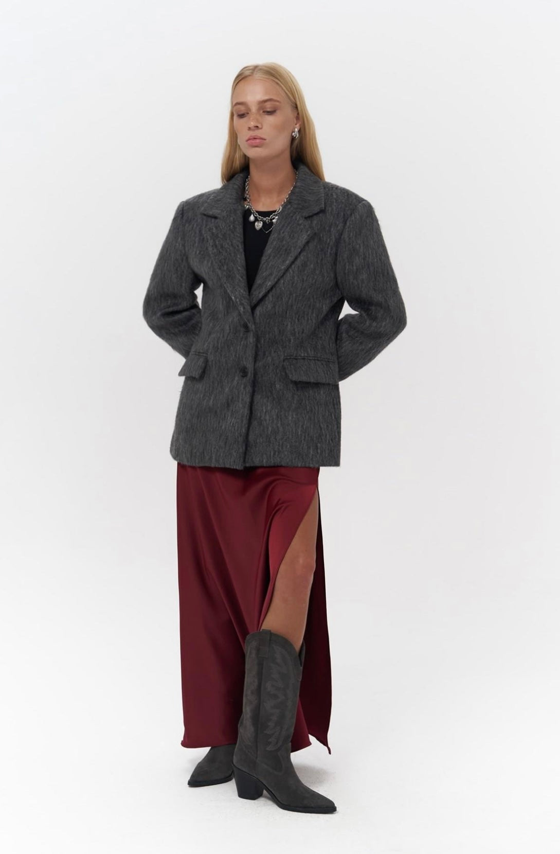 Taillierter Blazer - anthrazit