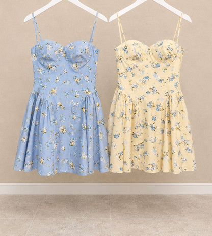 Geblümtes Korsett-Minikleid