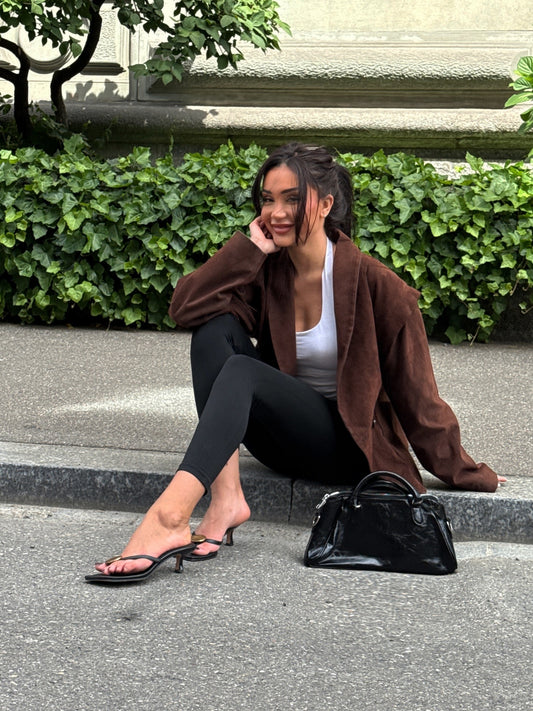SORINE Blazer in Wildlederoptik | braun