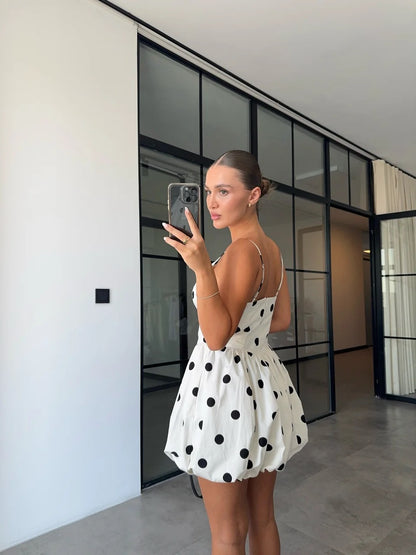 Minikleid mit Ballonrock | weiss