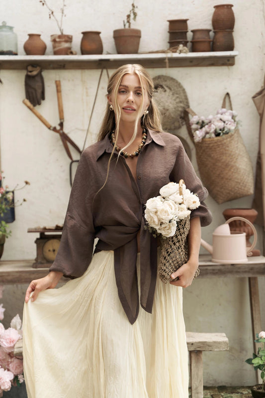 Oversize-Hemd | braun