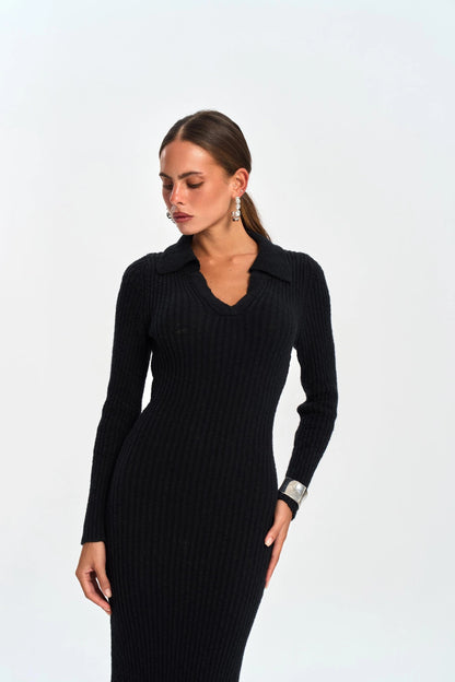 Strickkleid | schwarz
