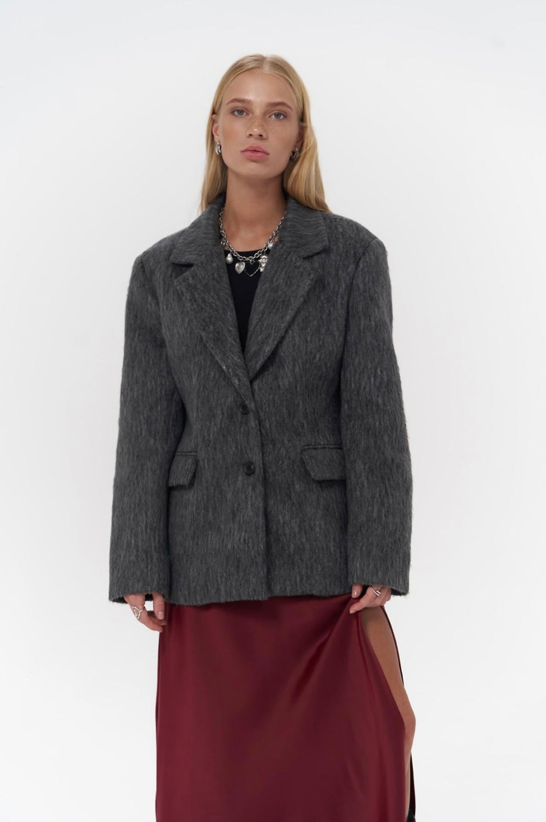 Taillierter Blazer - anthrazit
