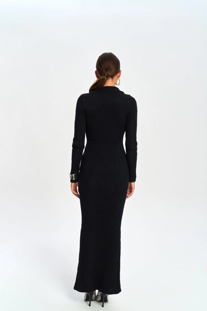 Strickkleid | schwarz