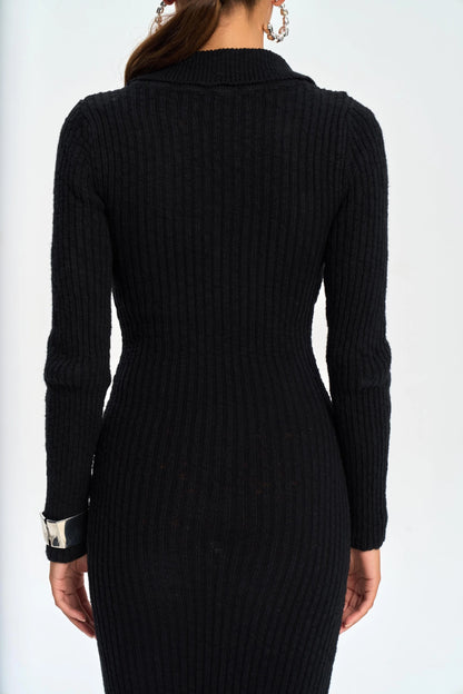 Strickkleid | schwarz