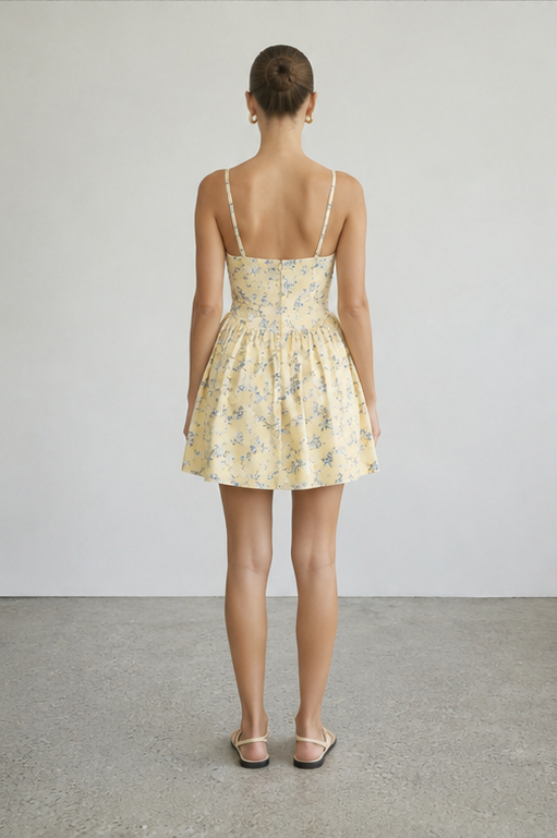 Geblümtes Korsett-Minikleid