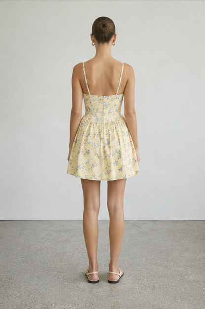 Geblümtes Korsett-Minikleid