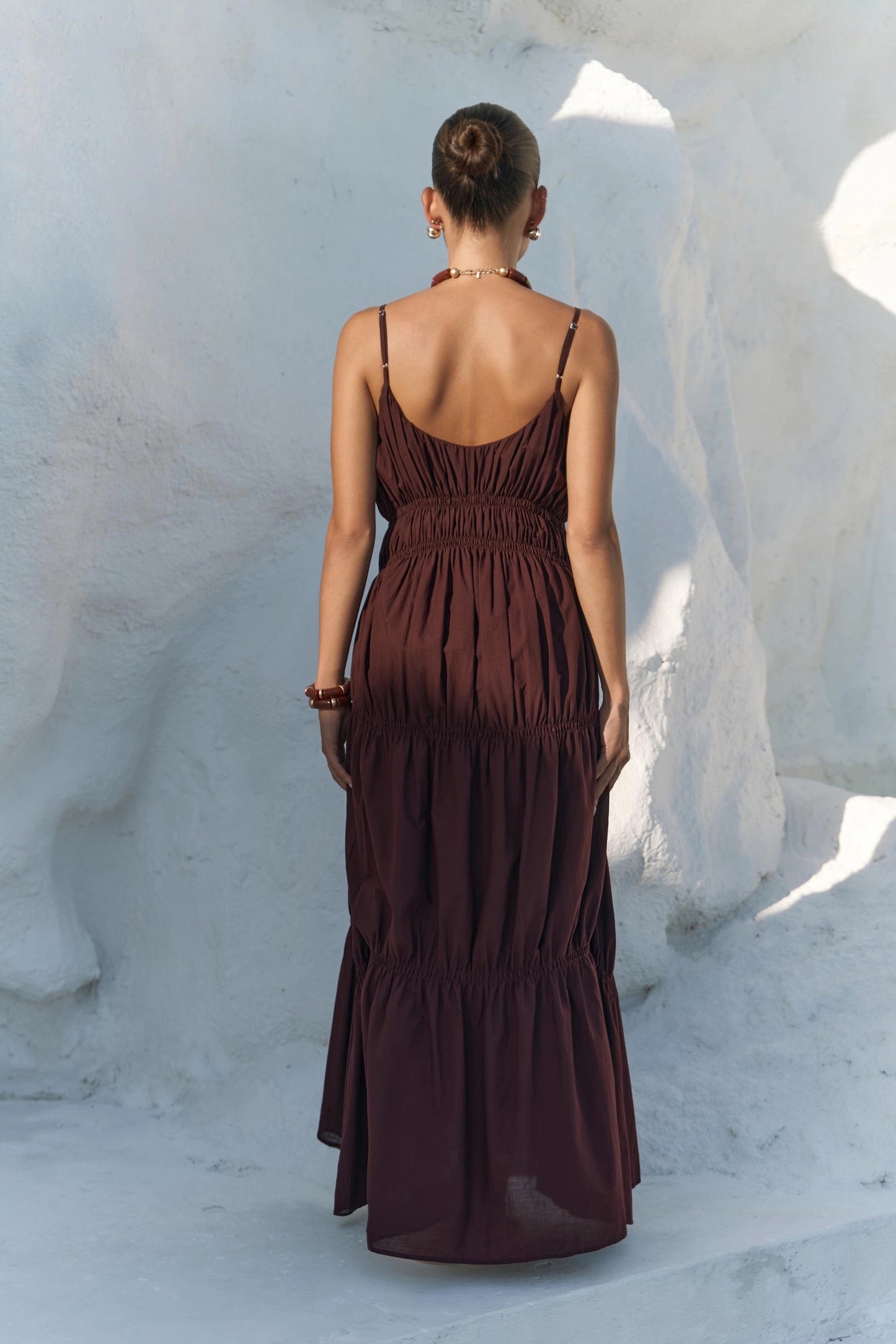 Maxikleid | bordo rot (100% Baumwolle)