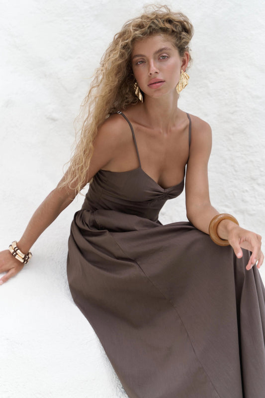 Maxikleid | braun
