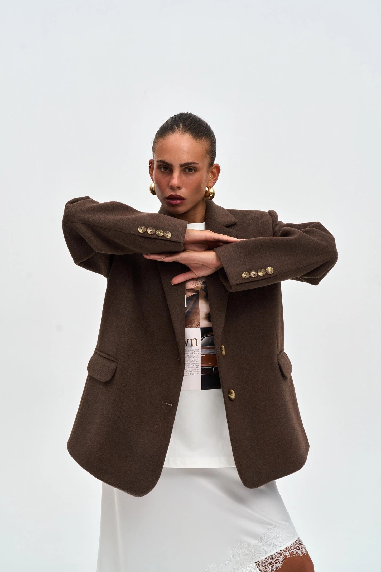 NOVEN Oversize Blazer | dunkelbraun