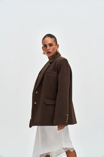 NOVEN Oversize Blazer | dunkelbraun
